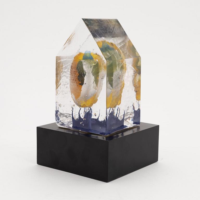 Bertil vallien, a glass block sculpture, Kosta Boda, Sweden, signed and numbered 7/1000.