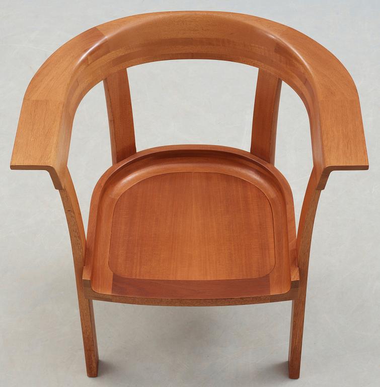 A HI-gruppen mahogany armchair, Stockholm 1974.