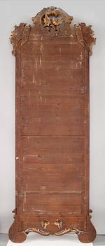 SPEGELTRYMÅ MED BORD, nyrokoko, 1800-talets andra hälft.