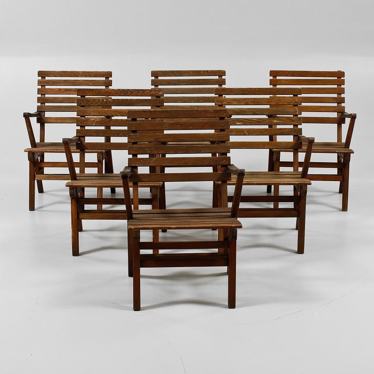 TRÄDGÅRDSGRUPP, 7 delar, "Bergshamra", Carl Malmsten, Igelstaverken, 1900-talets andra hälft.