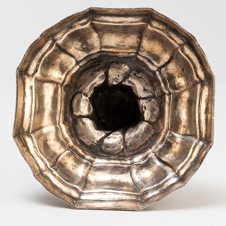LJUSSTAKE, silver, möjligen Tyskland, 1800-talets slut.