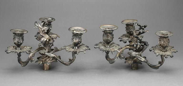 KANDELABERARMAR, 2 st, nyrokoko, 1800-talets slut.