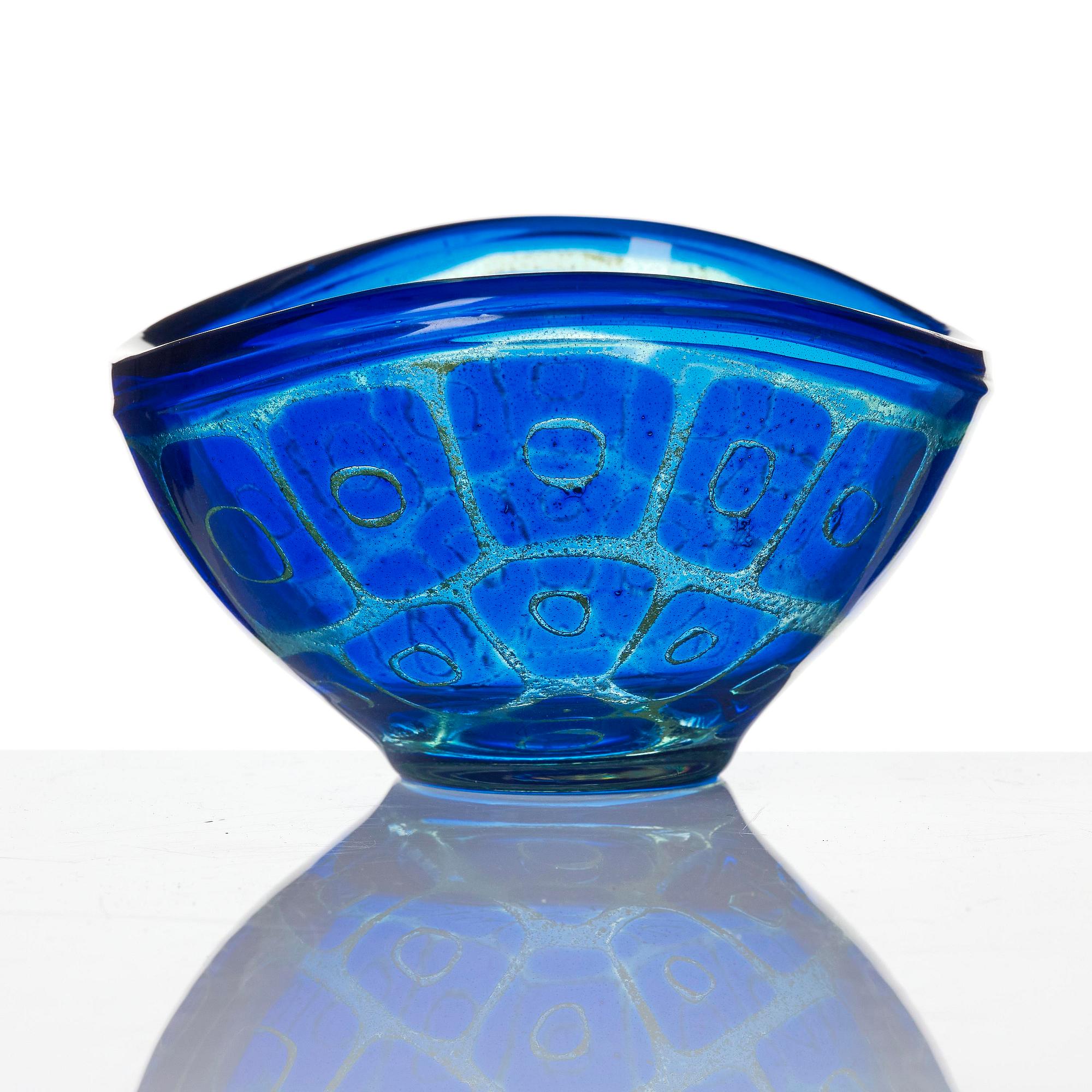 Sven Palmqvist, a ravenna glass bowl, Orrefors, Sweden, 1955, no 876.