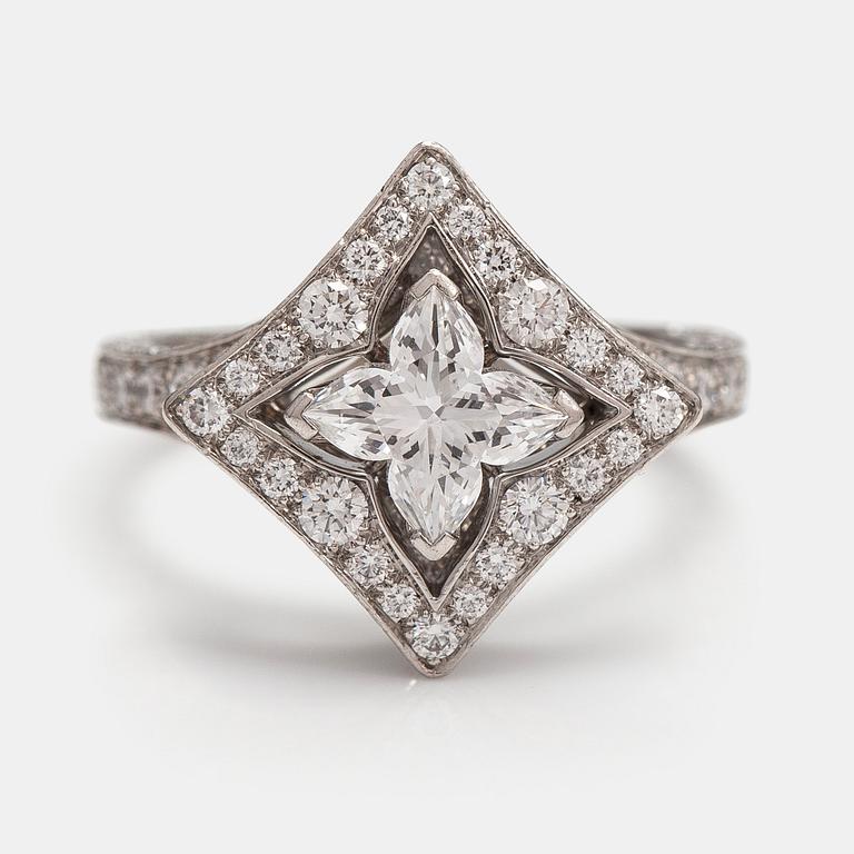 Louis Vuitton, A platinum ring with diamonds ca. 2.33 ct in total. Marked Louis Vuitton 52m 390234. 2018.