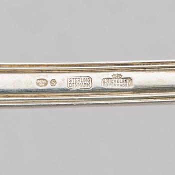 Ole Hagen, serveringsbestick, 5 delar, sterlingsilver, "Rosenborg", A Michelsen, Köpenhamn omkring 1960.