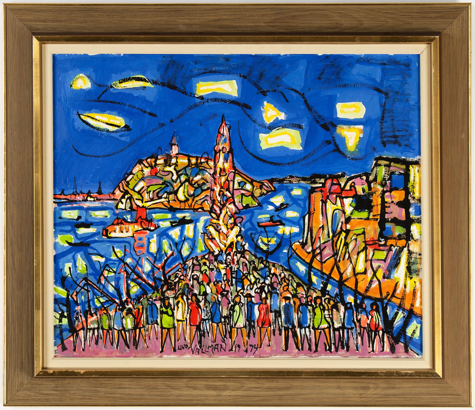 Uno Vallman, oil on canvas, signed and dated 1974.