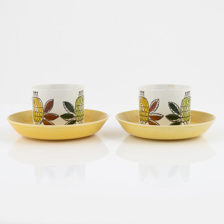 Marianne Westman, a pair of 'King' cups with saucers, Rörstrand, Sweden, 1964-65.