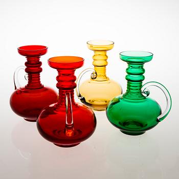 TAMARA ALADIN, A set of four 'Kleopatra' glass vases, 1502, Riihimäen Lasi, 1970-1976. Design year 1969.