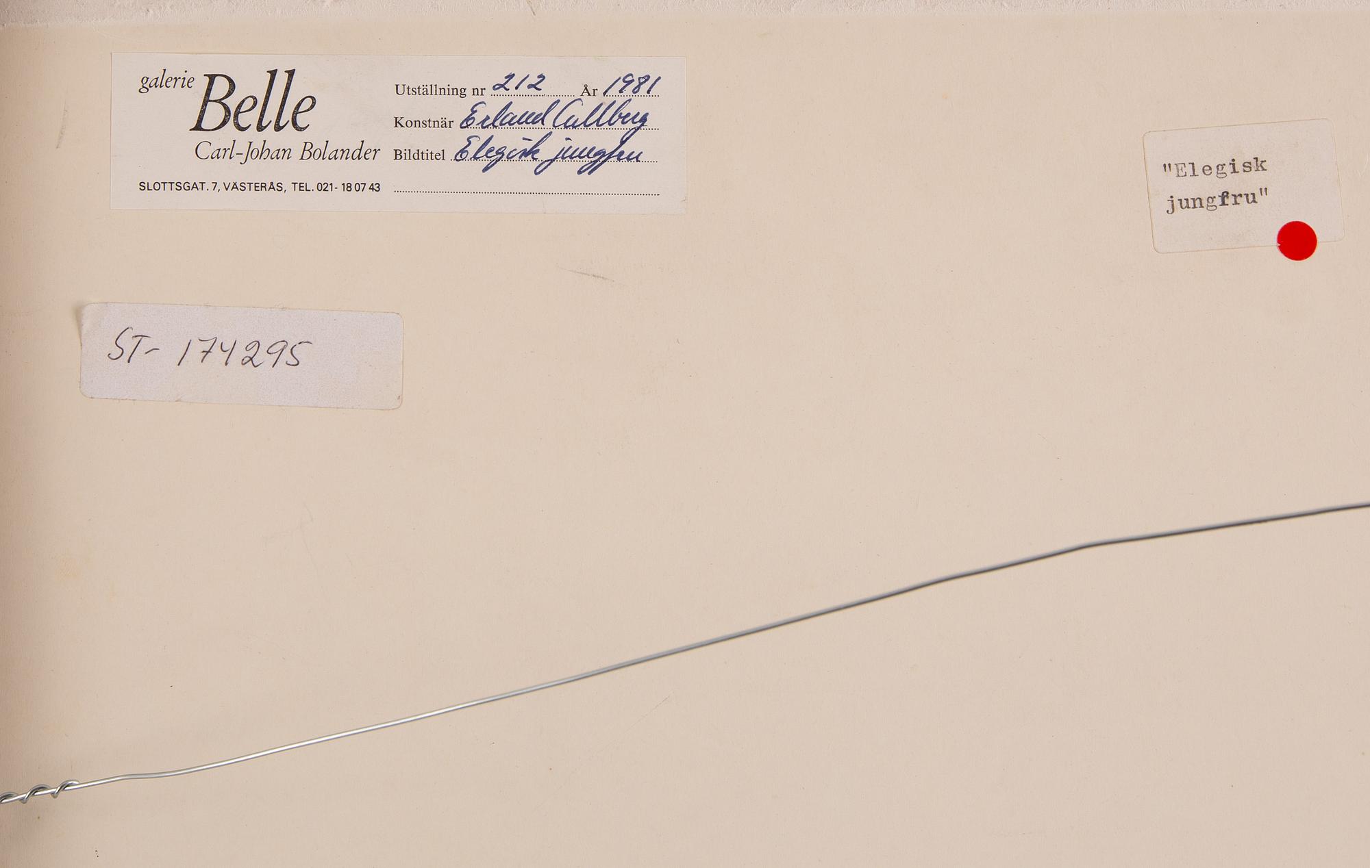 Erland Cullberg, oil on canvas/paper-panel, signed.