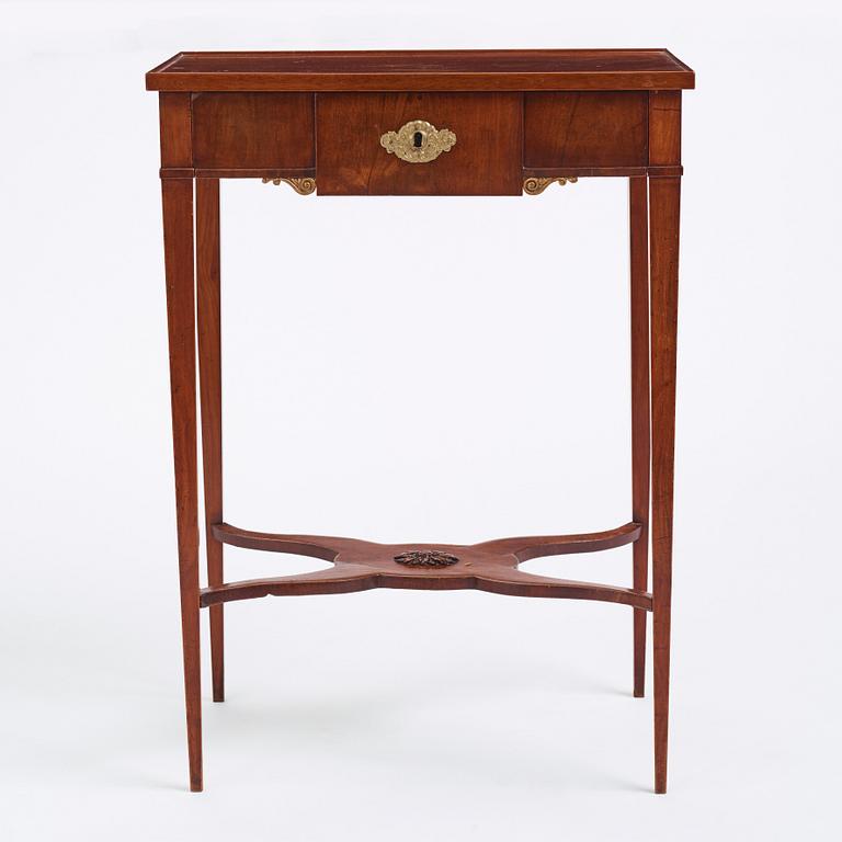 An Empire mahogny table by Johan Öman Stockholm 1815-33.