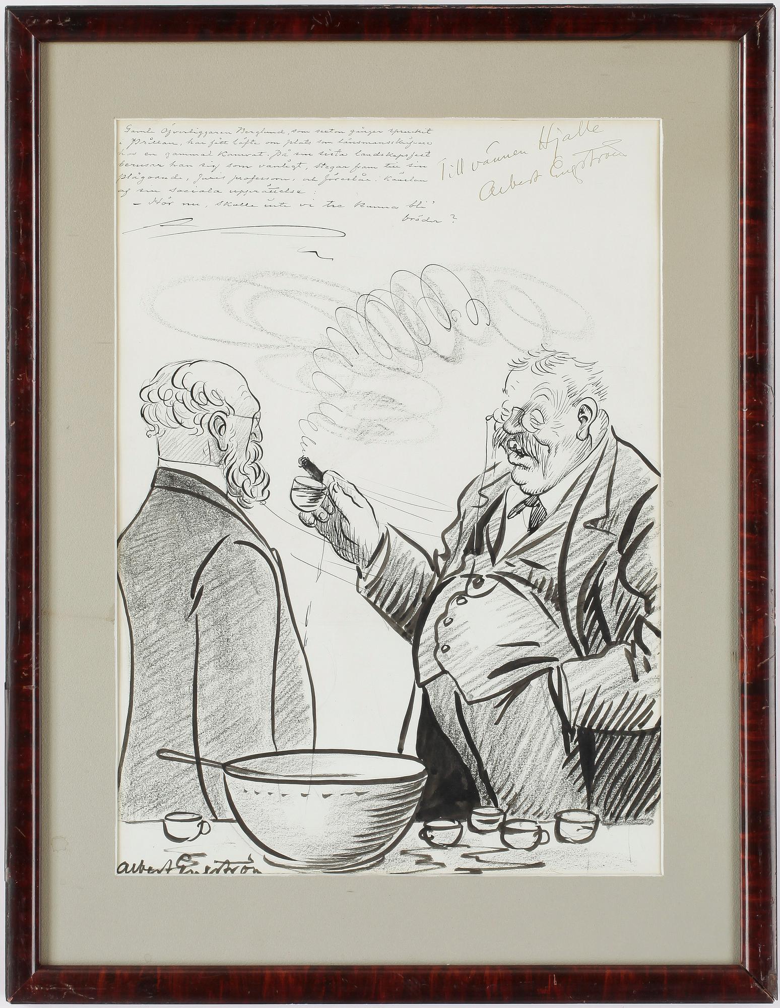ALBERT ENGSTRÖM, blandteknik, signerad.
