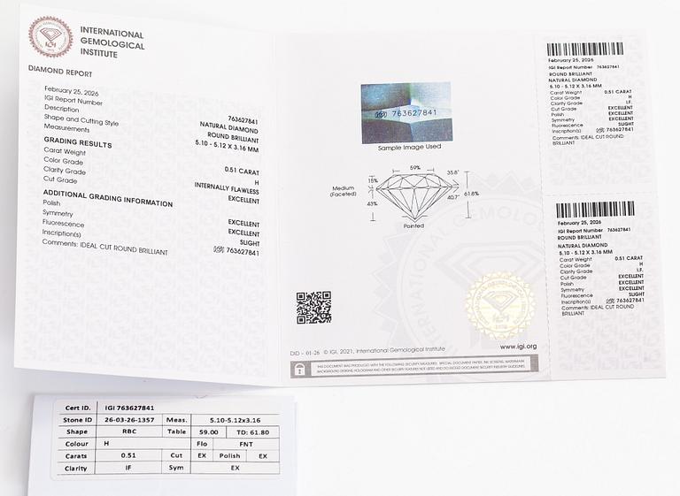 Korvakorut, briljanttihiotut timantit yhteensä 1.02 ct, 14K kultaa.