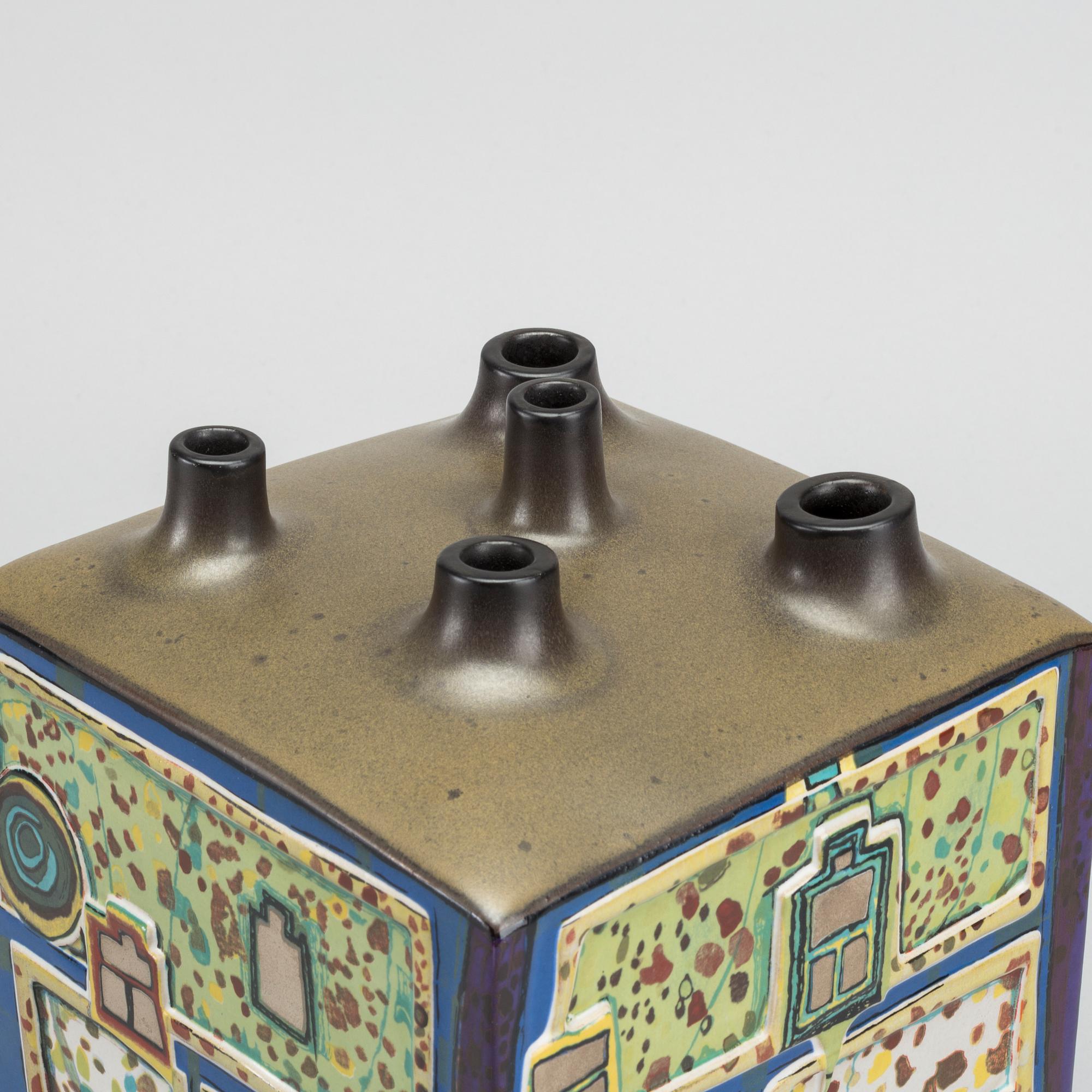 FRIEDENSREICH HUNDERTWASSER, a ceramic vase, "Blumenhaus", Rosenthal,
