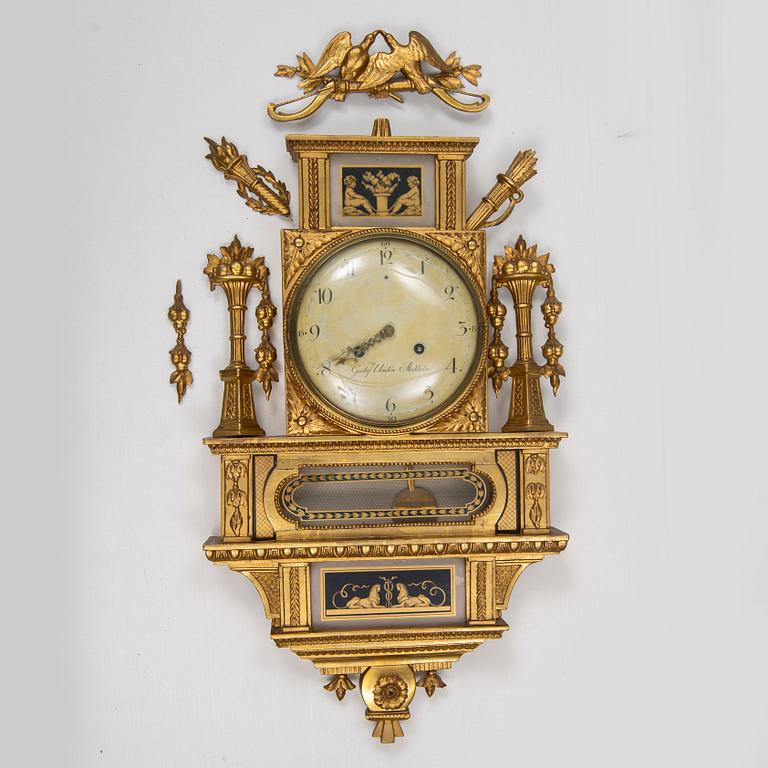A late Gustavian wall clock by Gustaf Undén.