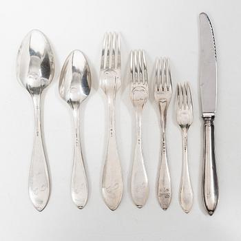 C.G. Hallberg, A 36 piece 'Svensk spets' cutlery service, Stockholm 1907.