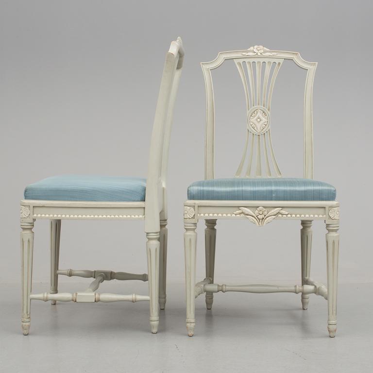 STOLAR, 12 stycken, gustaviansk stil, 1900-tal.