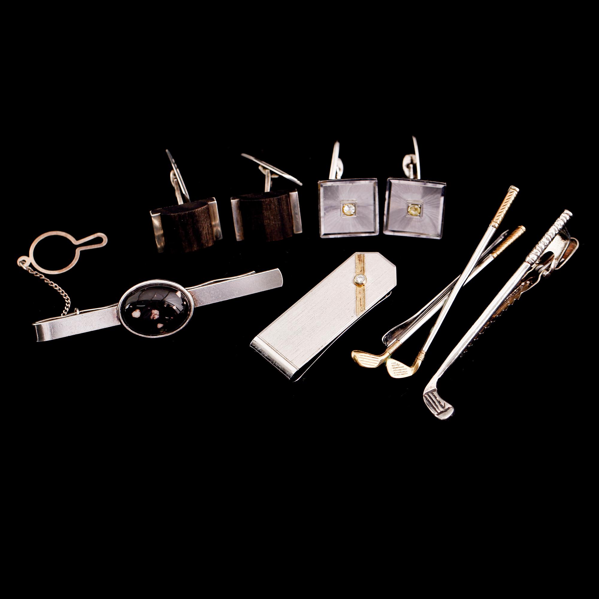 HERRSMYCKEN, 6 delar, silver, 1900-tal. Total vikt ca 57 gram.