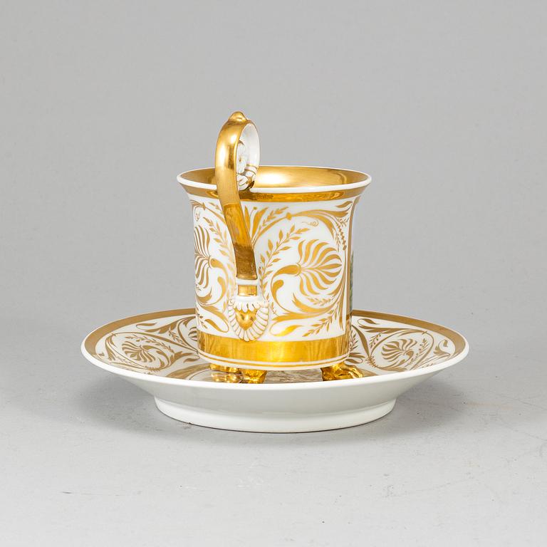 Porcelain cup with saucer, Berlin, 19th century.