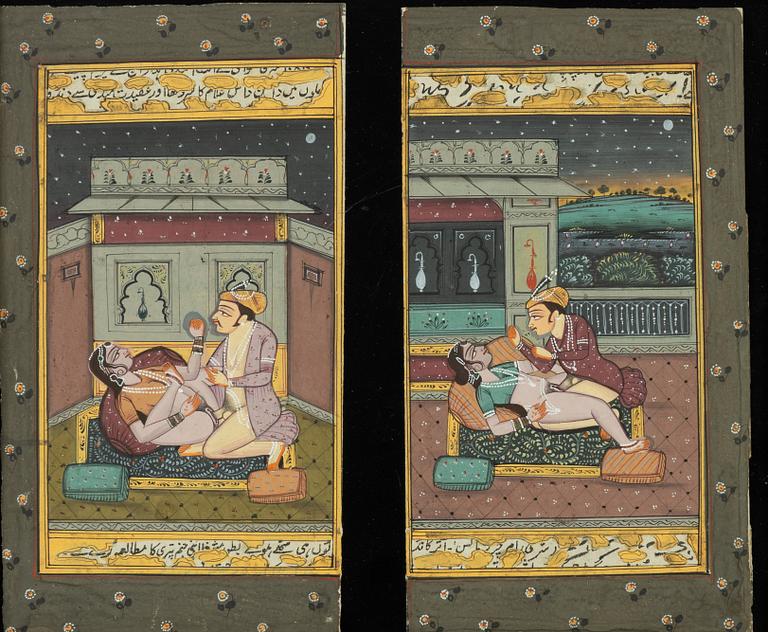 Gouaches, 4 pcs, India, circa 1900.