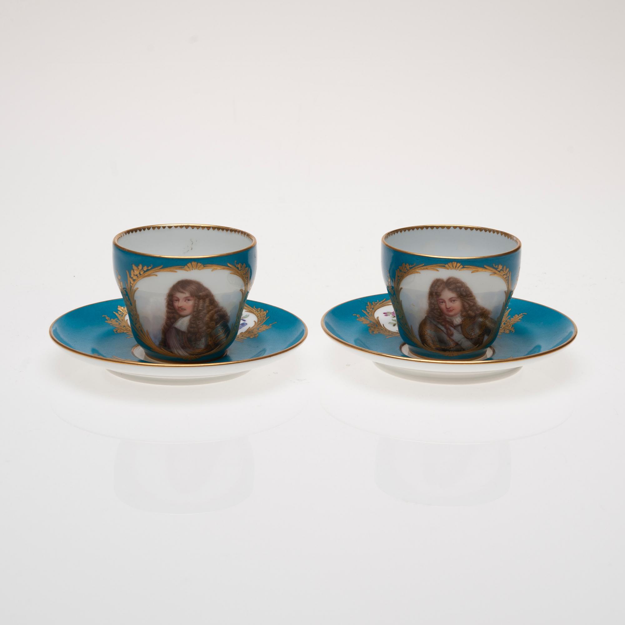 TETE-A-TETE, 6 delar, porslin, Sèvres-liknande märke.