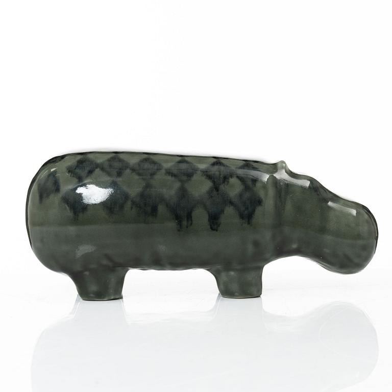 Lisa Larson, figurin, stengods, "Flodhäst" ur serien "Stora zoo", Gustavsberg.