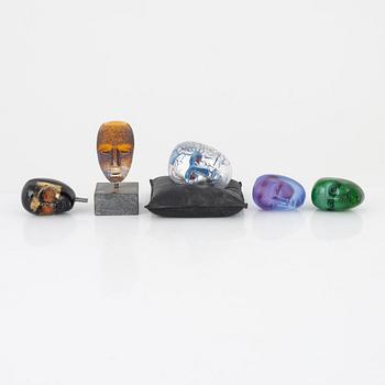 Bertil Vallien, five 'Brains' sculptures, Kosta Boda, Sweden.