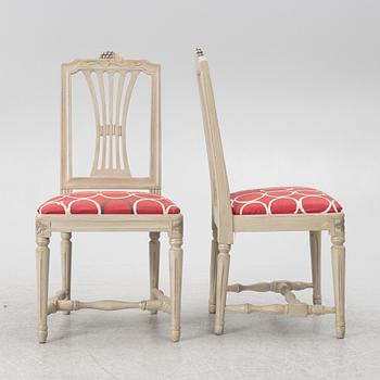 Matbord med 6 stolar, gustaviansk stil, K.A Roos,  Helsingborg, 1900-talets andra hälft.