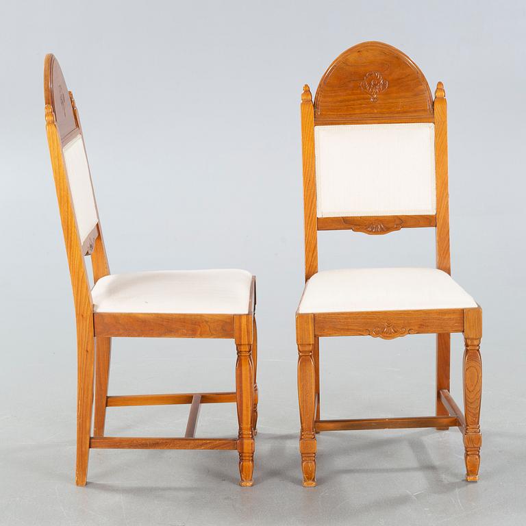 CARL CHRISTIAN CHRISTENSEN, a pair of jugend chairs, signed and dated 1919.