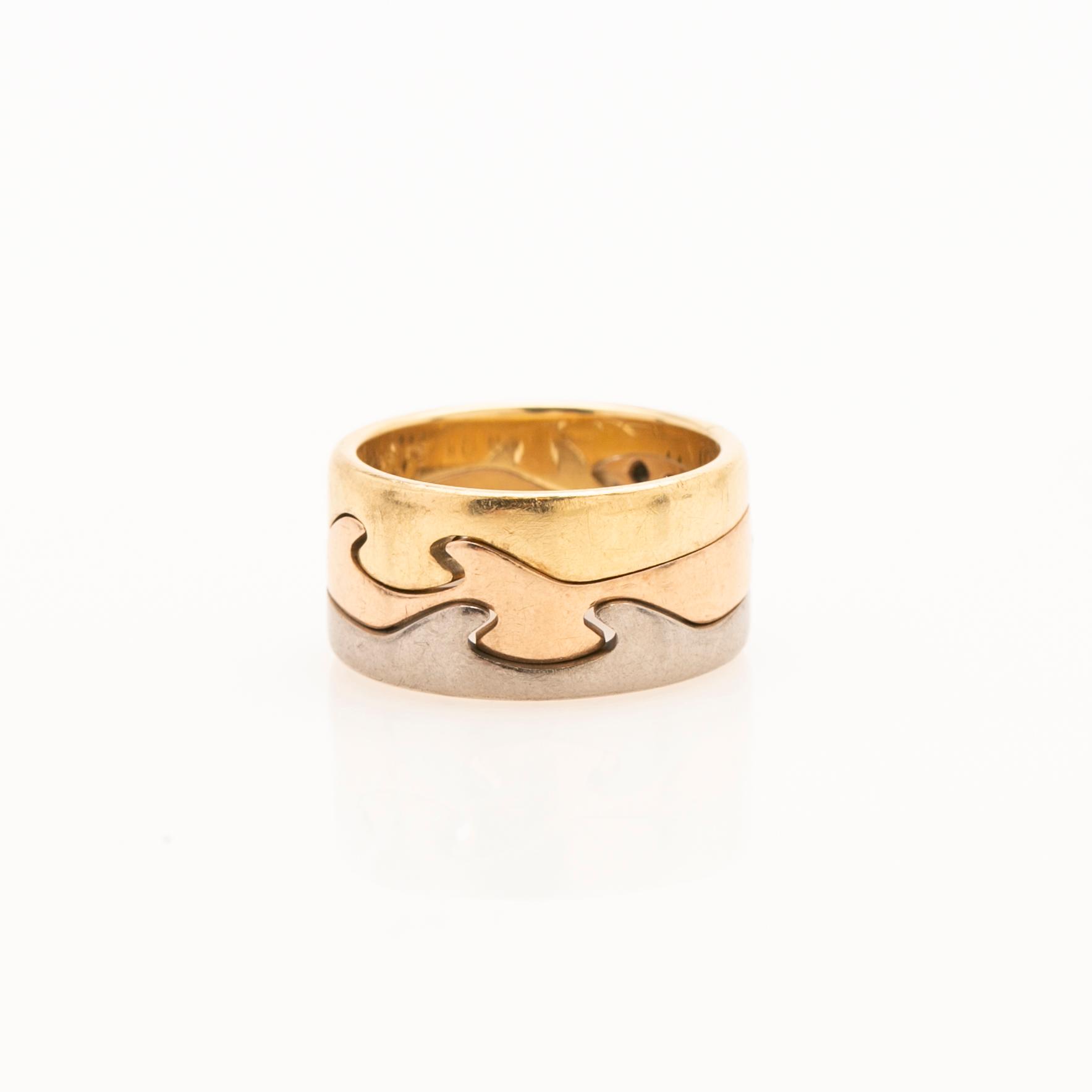 Georg Jensen, ring, 3 delar, "fusion", 18k guld med briljanter, Danmark.