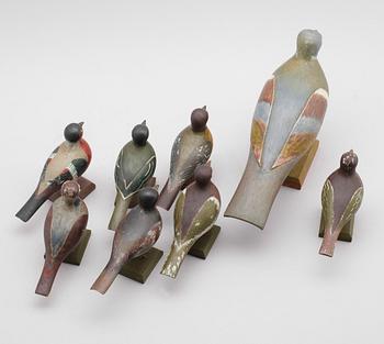FIGURER, 8 st, skuret trä, 1900-talets första hälft.