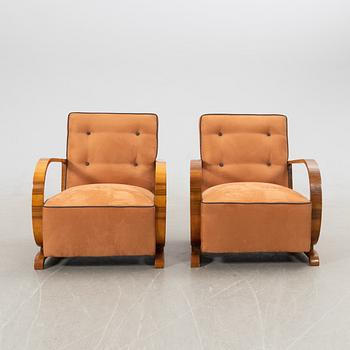 Armchairs, a pair, Art Deco, first half of the 20th century.