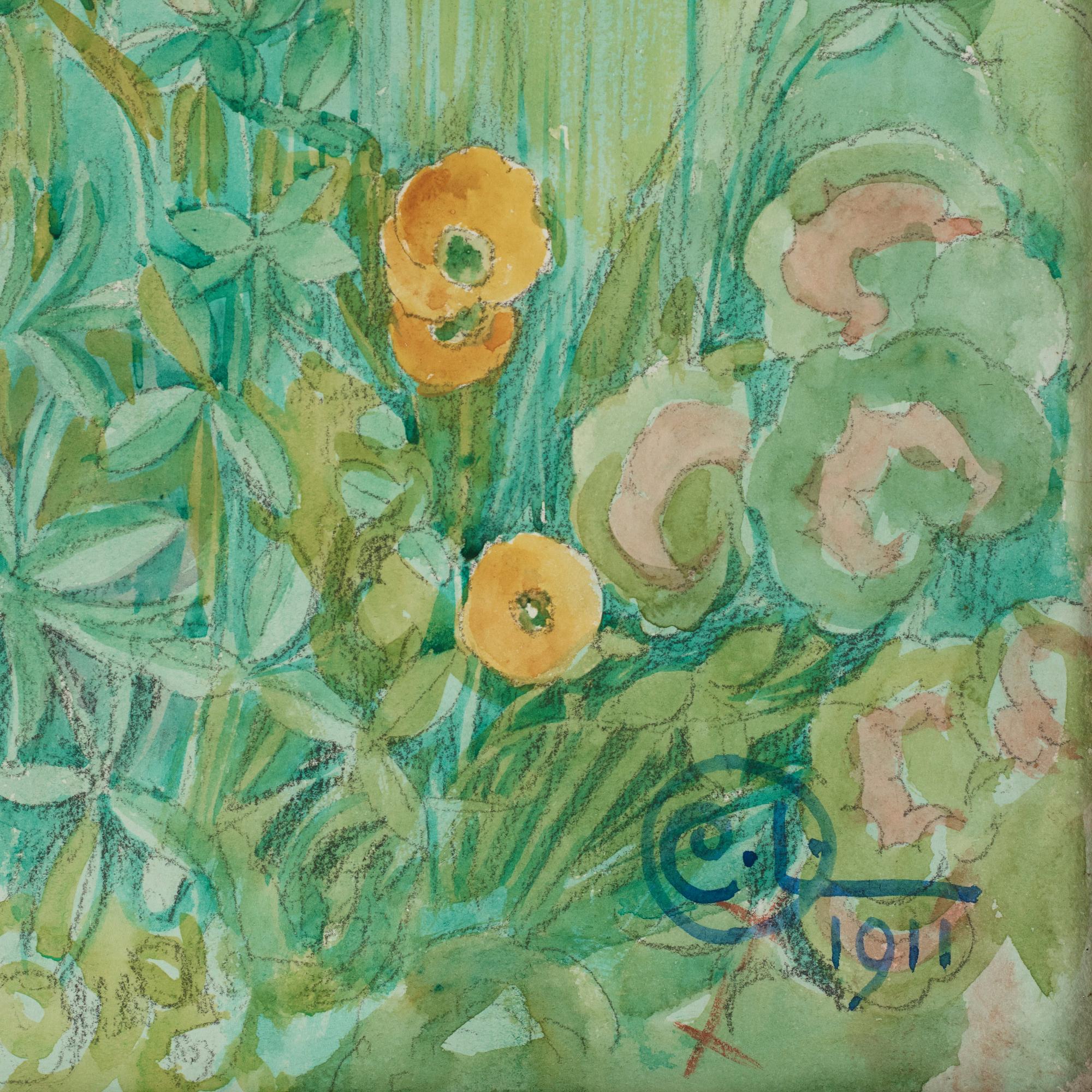 Carl Larsson, "Stött" / "Flicka vid spalier".
