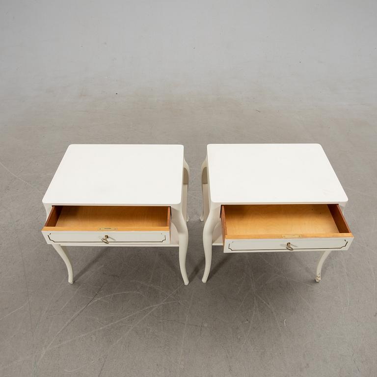 Bedside tables, a pair, mid-20th century.