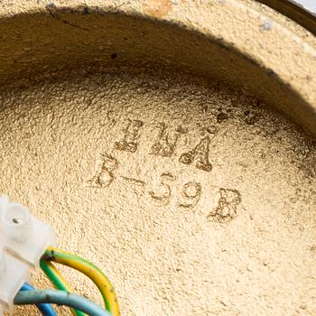 BORDSLAMPOR, två st. mässing, EWÅ, Värnamo, 1900-talets andra hälft.