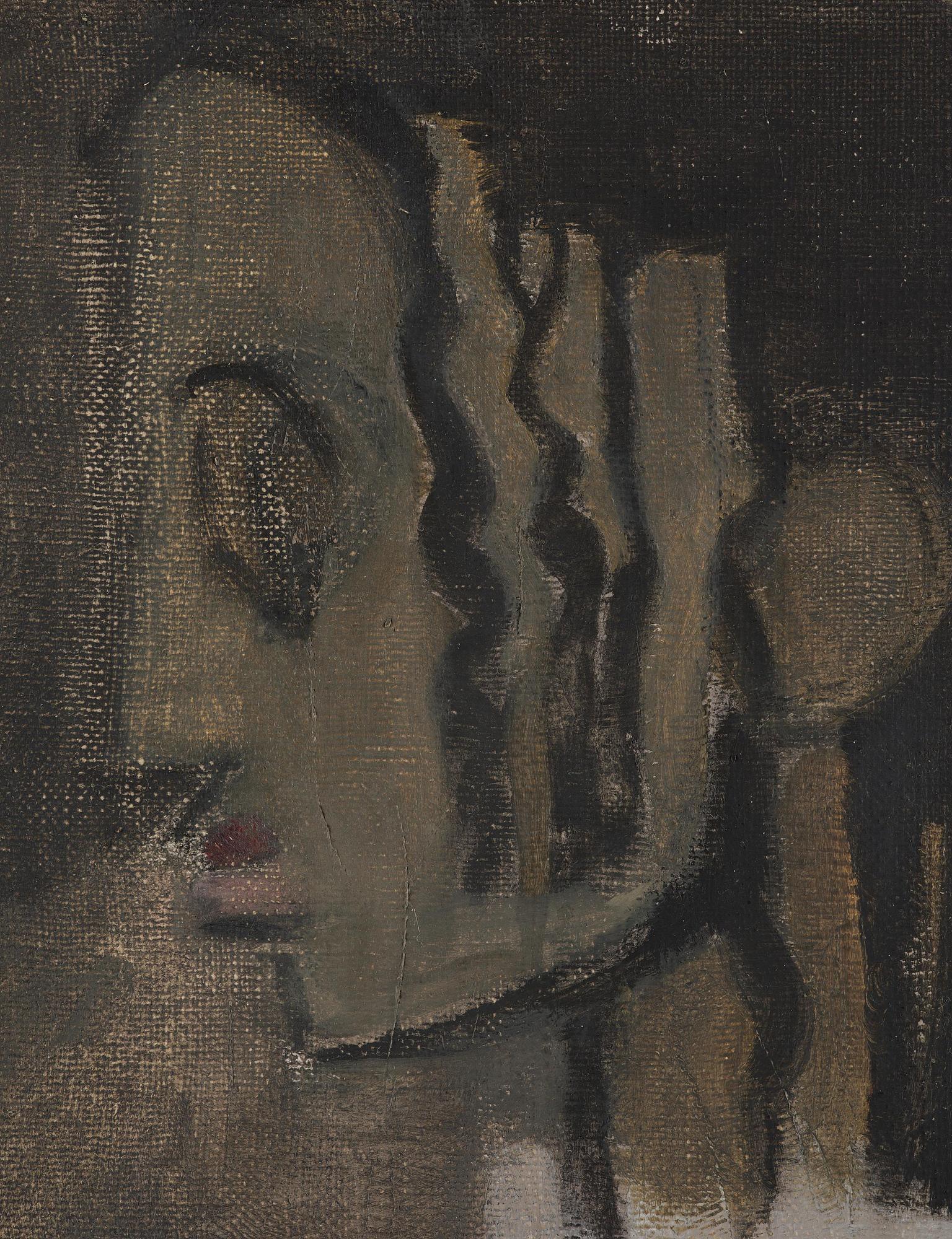 Helene Schjerfbeck, "Flickprofil, lockar" ("Girl in profile, curls").