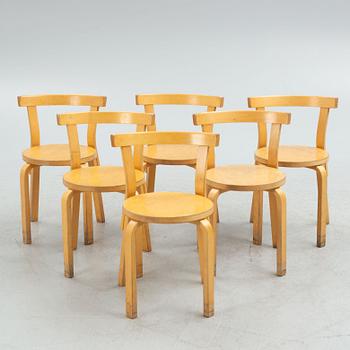 Alvar Aalto, stolar, 6 st, modell 69, Artek, Finland, 1900-talets andra hälft.