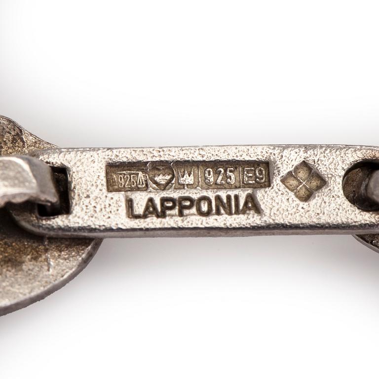 Björn Weckström, bracelet, brooch, earrings, pins, silver, Lapponia 2006.