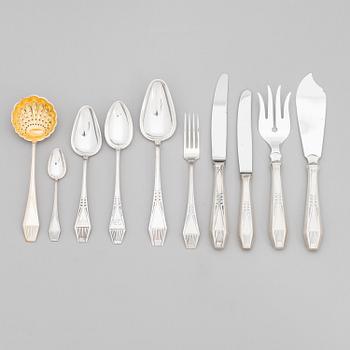 A 31-piece set of 'Suomi' silver cutlery, 12 with a special mark, and five similar dinner spoons, Finland 1912-91.