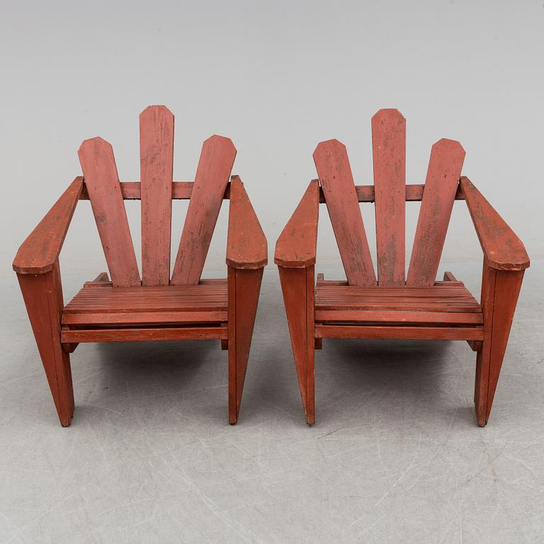 TRÄDGÅRDSFÅTÖLJER, ett par, 1900-talets andra hälft.