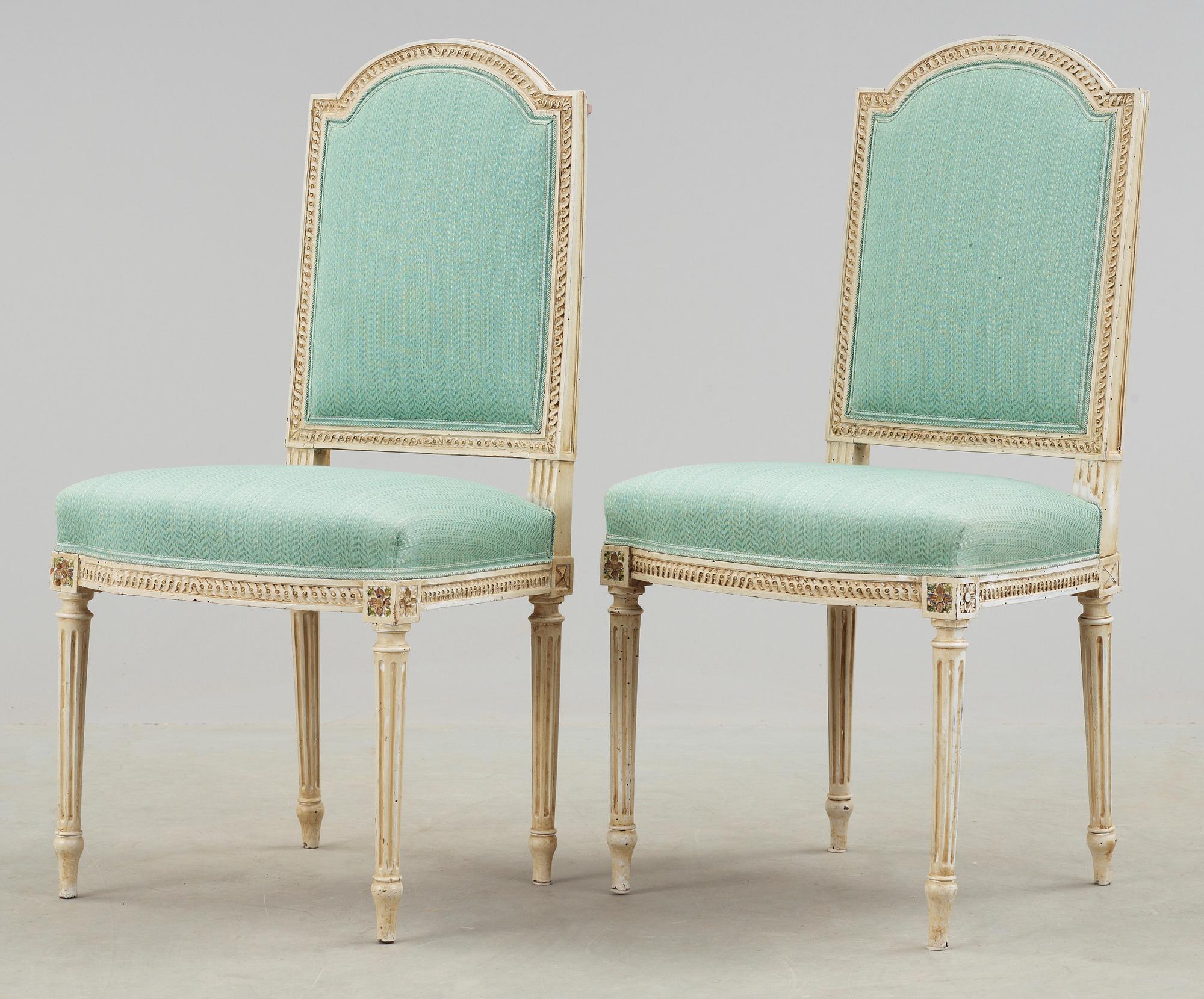 STOLAR, ett par, Louis XVI-stil, 1900-tal.