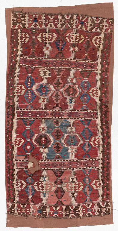 An Antique Mut kilim, central Anatolia, c. 250 x 130 cm.