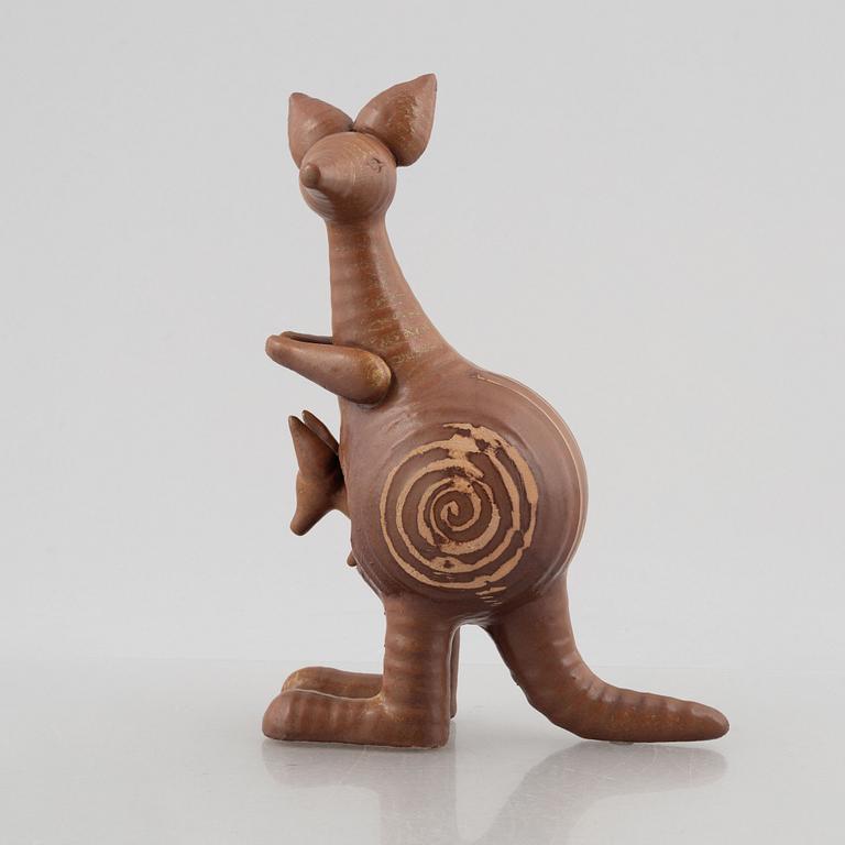 Lisa Larson, a stoneware figurine in two parts, 'Känguru', Gustavsberg, in production 1966-1979.