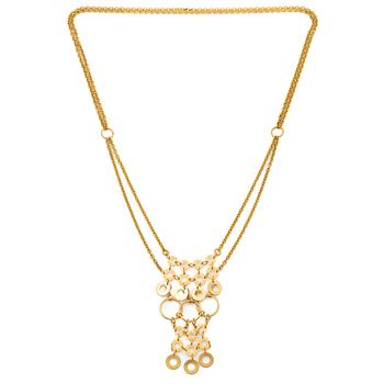 Siv Lagerström, necklace, gilded brass.
