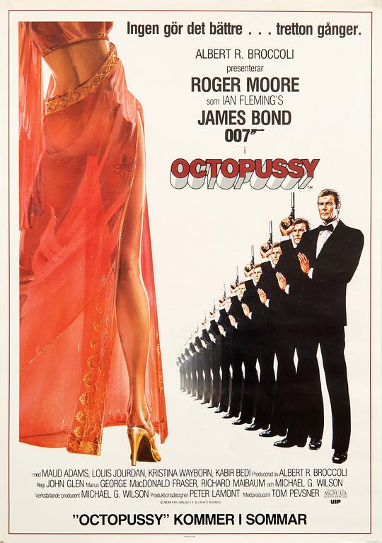 Filmaffisch James Bond "Octopussy" förhandsaffisch 1983.