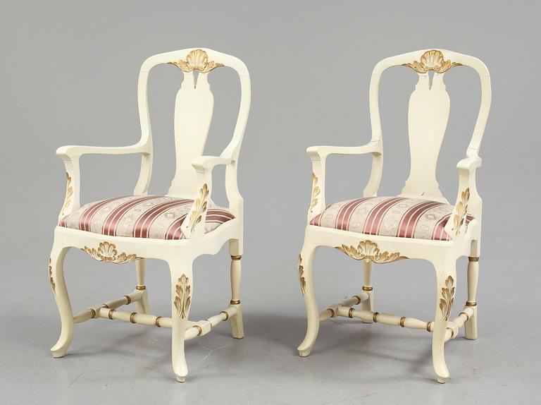 SALONGSGRUPP, 11 delar, rokokostil, 1900-tal.