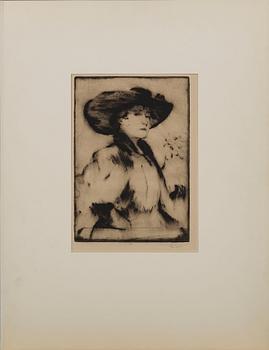 AXEL FRIDELL, etching, signed.