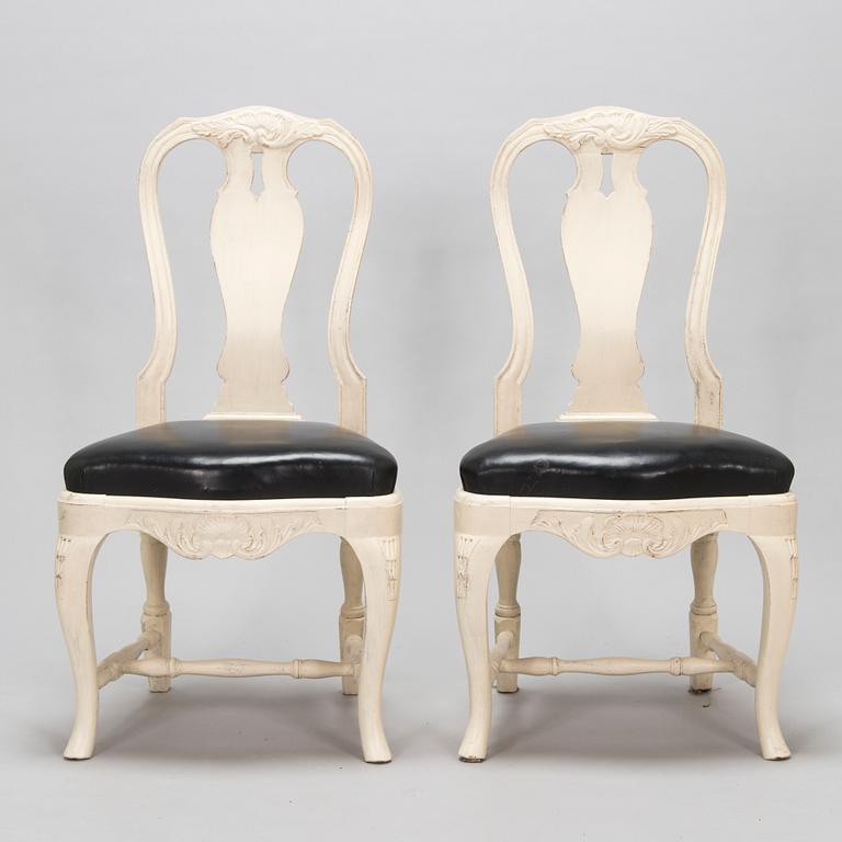 A pair of Rococo style chairs, early 20th century.