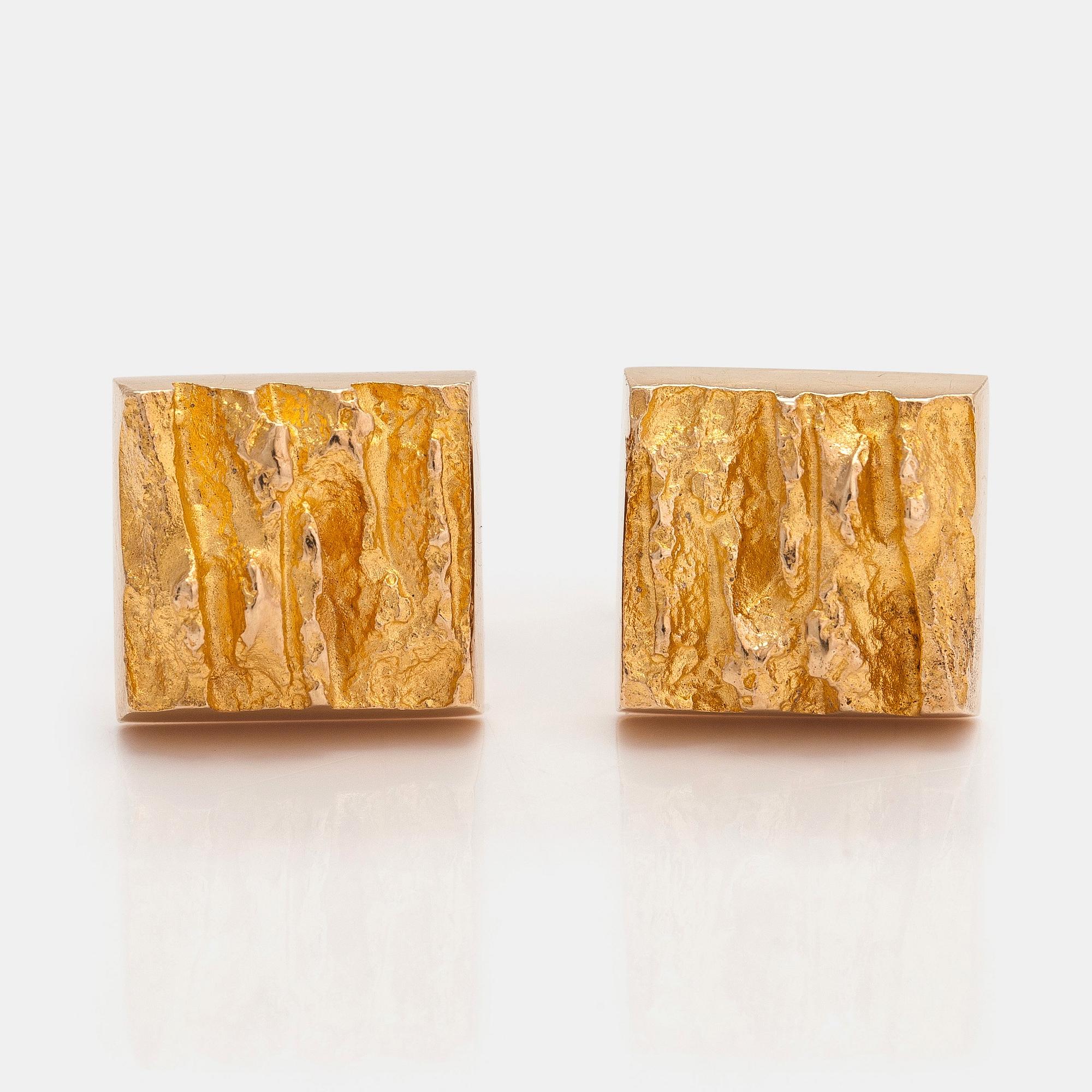 Björn Weckström, Manschettknappar "Bergen", 14K guld. Lapponia 1973.