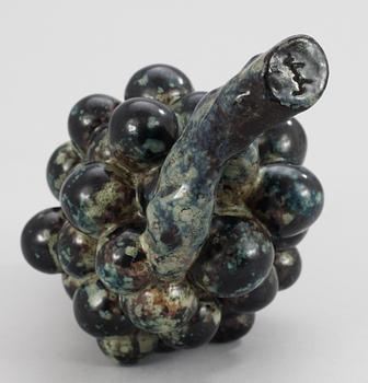 A Hans Hedberg faience sculpture of grapes, Biot, France.