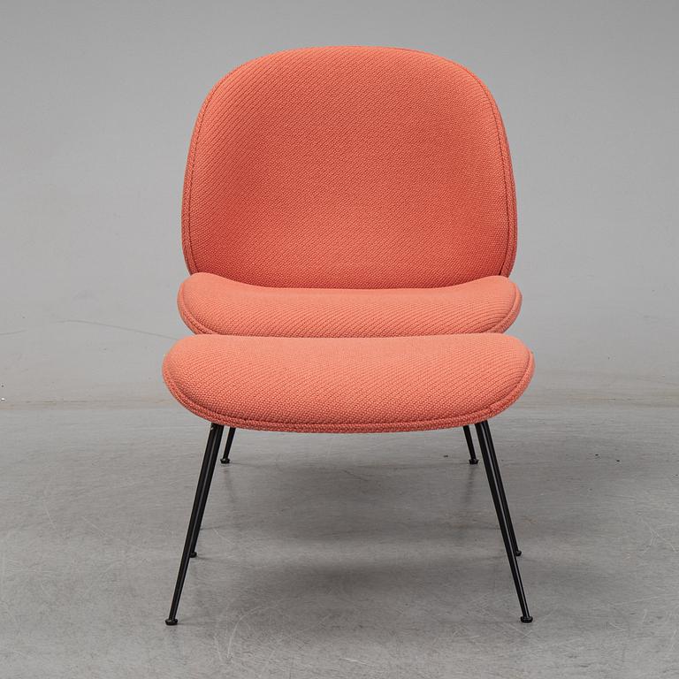GamFratesi, "Beetle Lounge chair" med fotpall, Gubi, ca 2017.